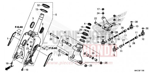 FOURCHETTE AVANT GL1800BDL de 2020